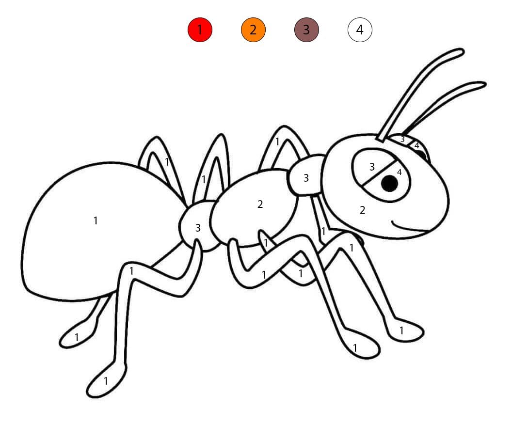 Smiling Ant Color By Number