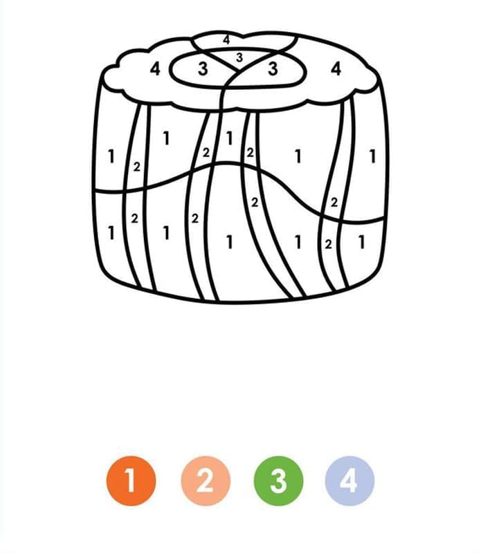 Sushi For Kids Color By Number