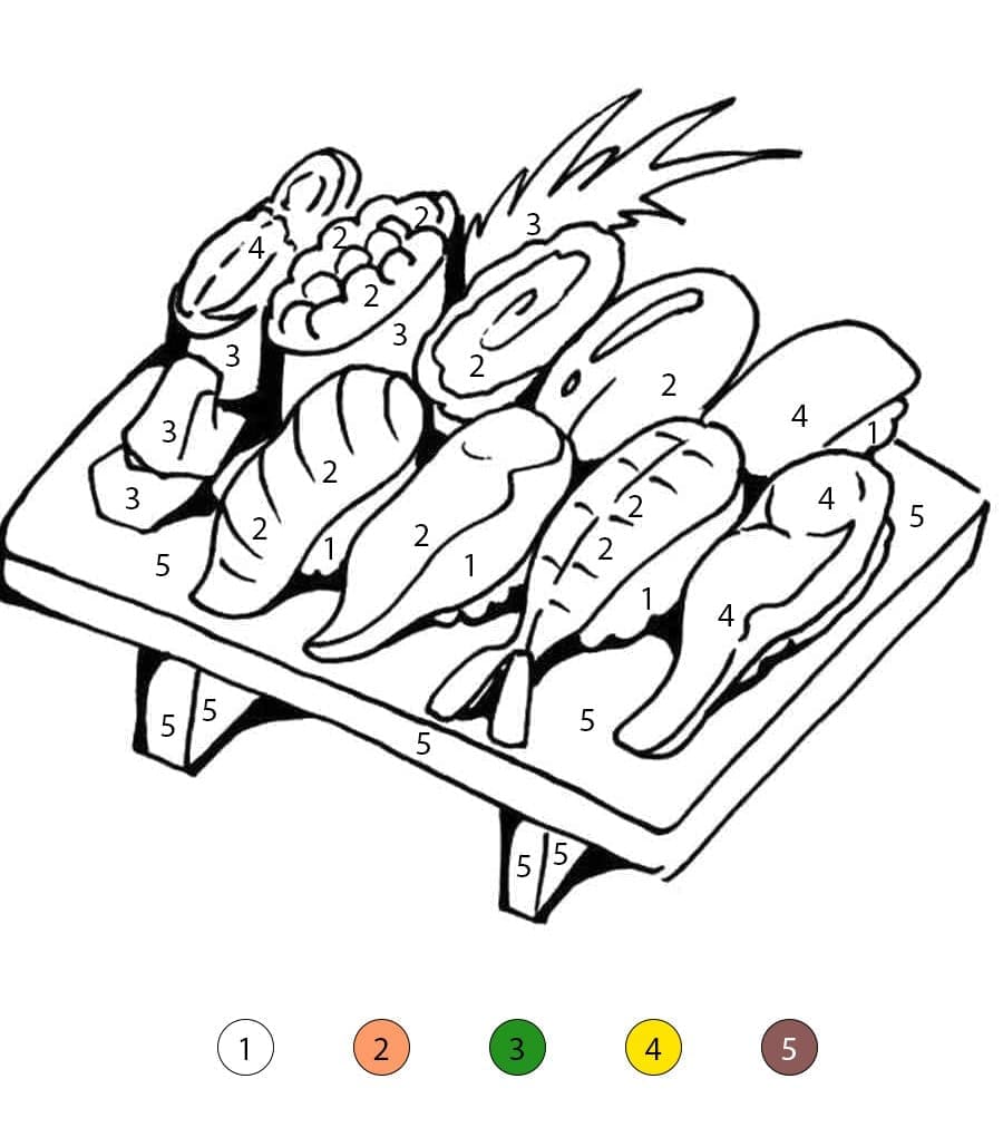Sushi Free Color By Number