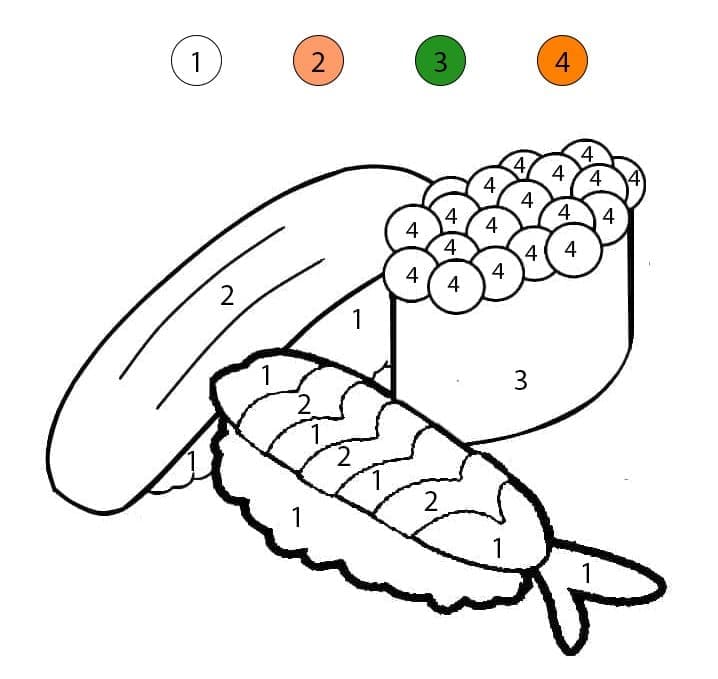 Sushi Color By Number
