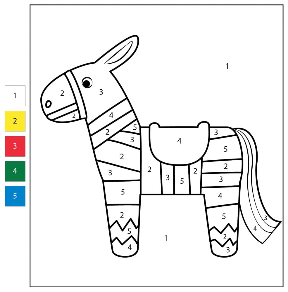 Sweet Donkey Color By Number