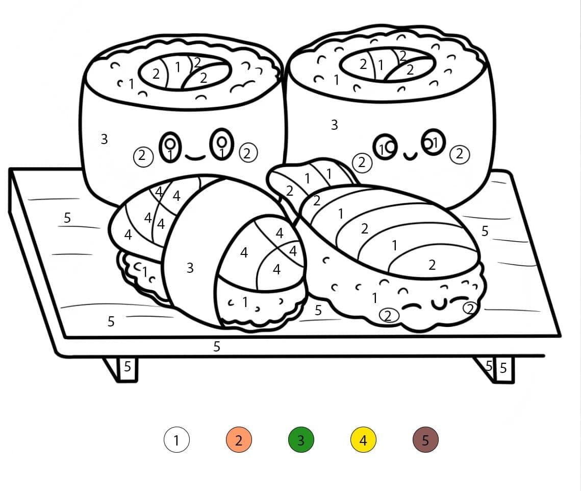 Temari Sushi Color By Number