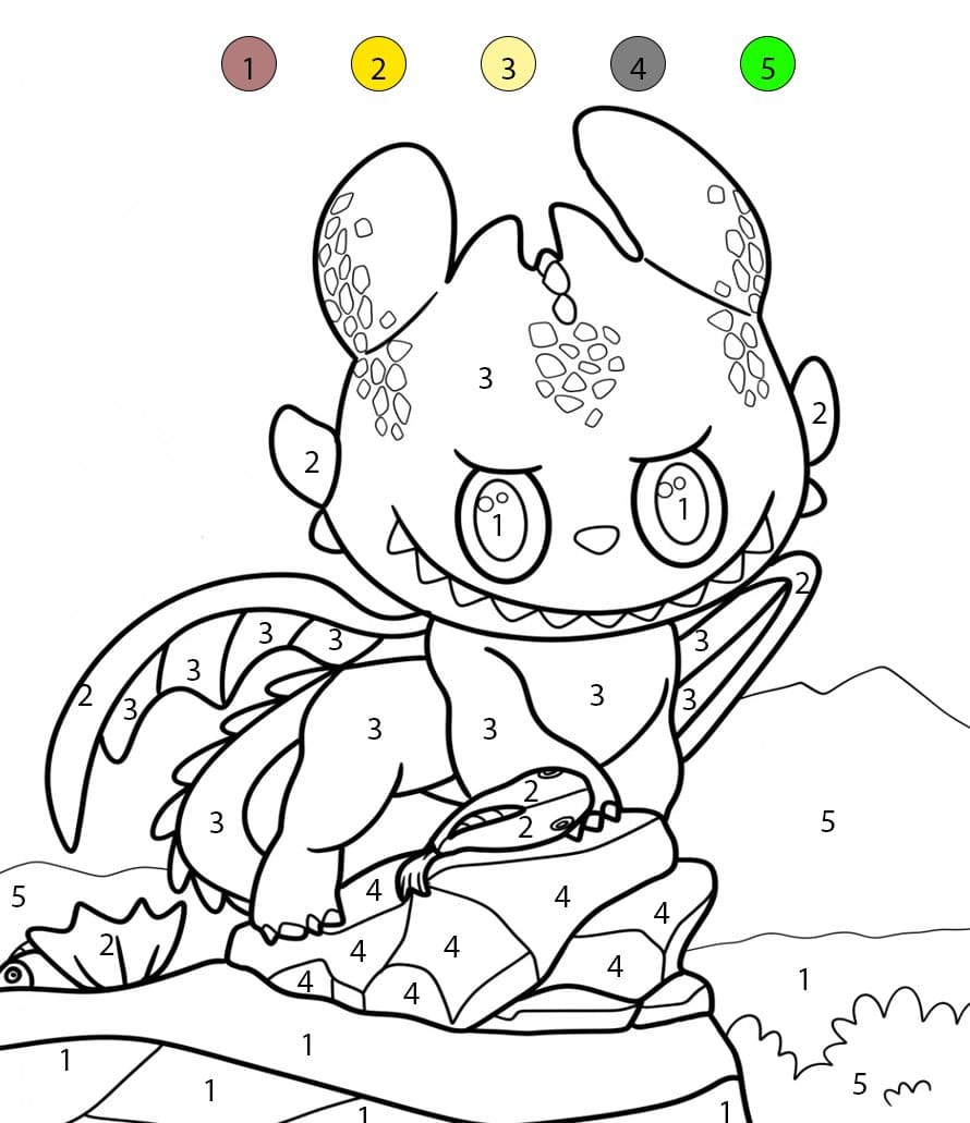 Toothless Labubu Color By Number