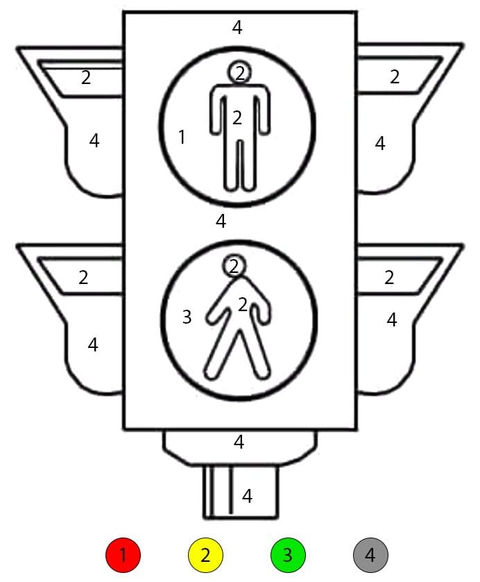 Traffic Light Free Color By Number
