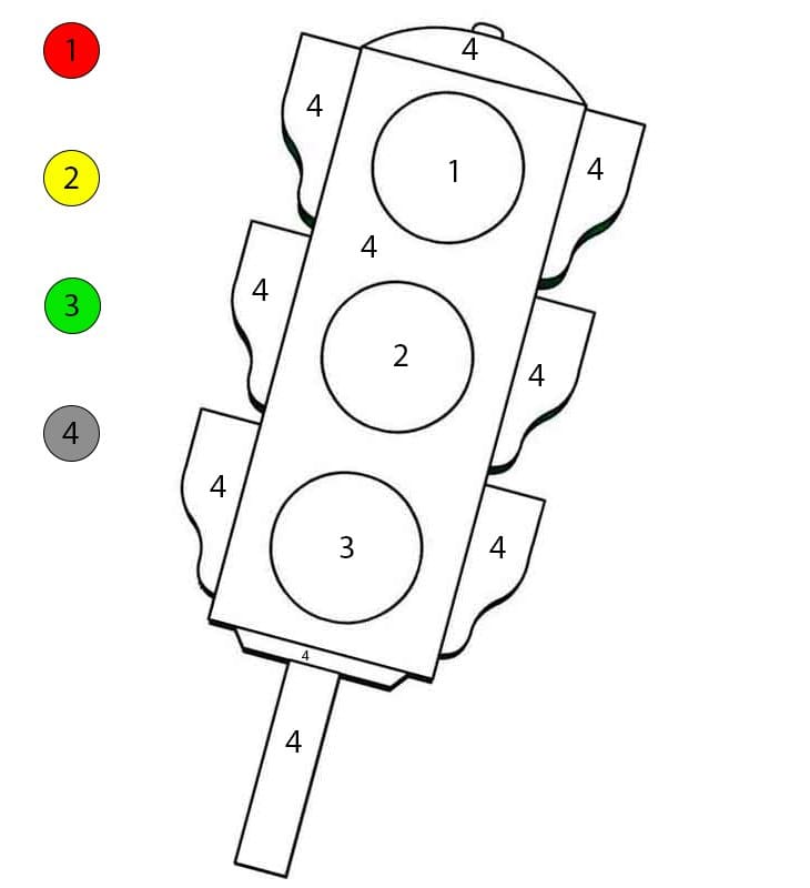 Traffic Light Printable Color By Number