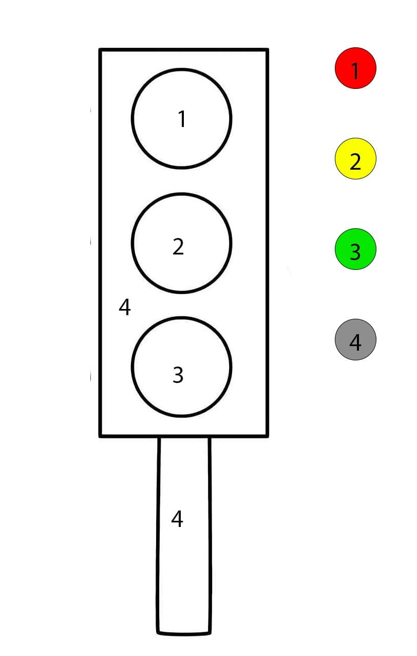 Traffic Light Color By Number