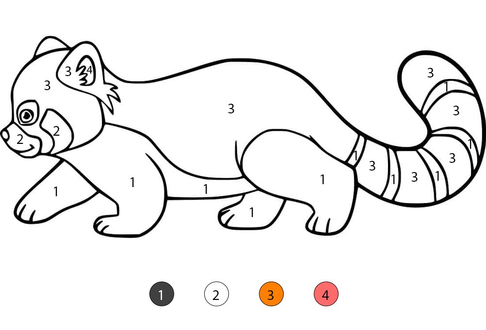 Walking Red Panda Color By Number