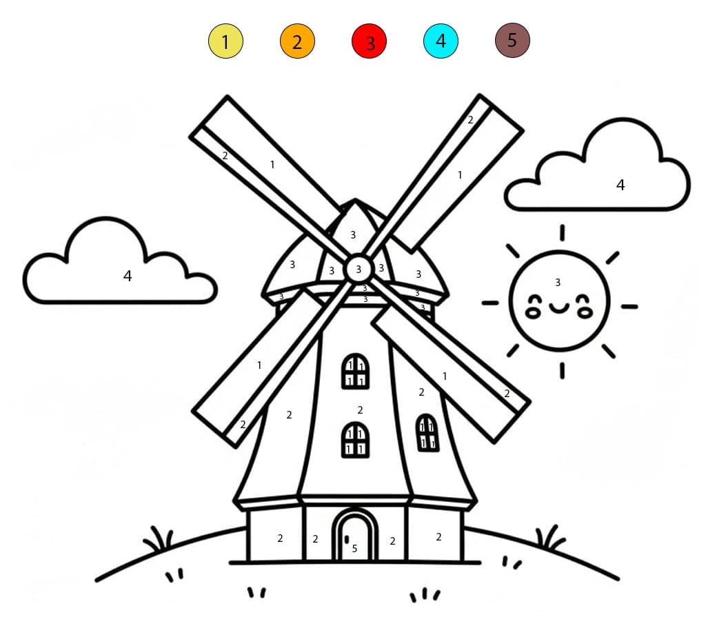 Windmill Color By Number