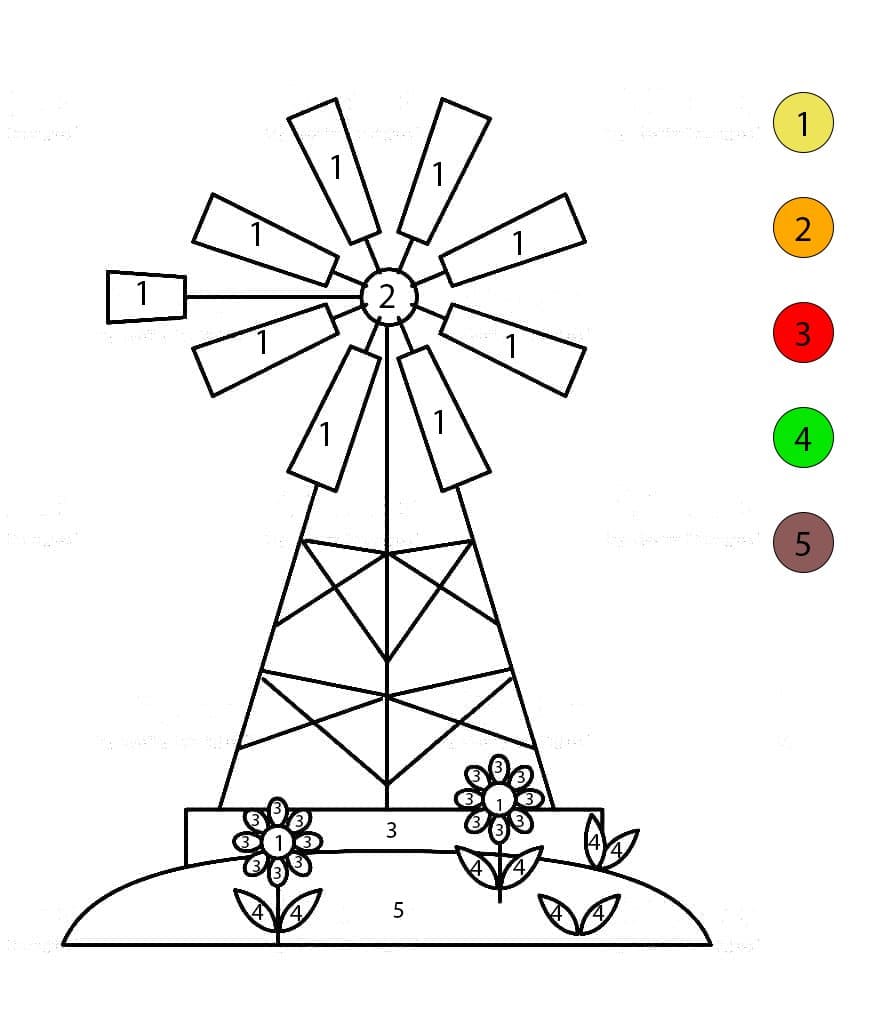 Windmill Pictures Color By Number