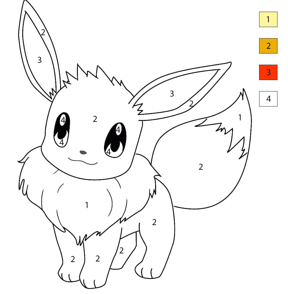 Adorable Eevee Color By Number