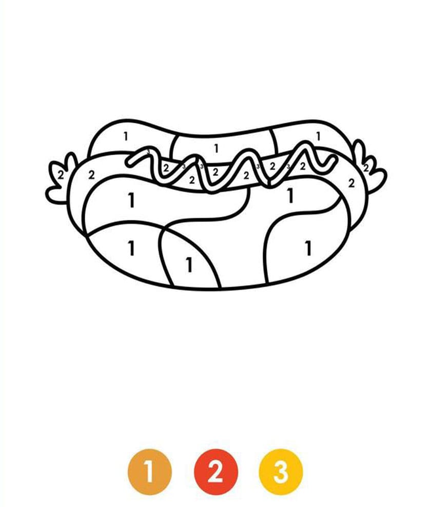 Amazing Hot Dog Color By Number