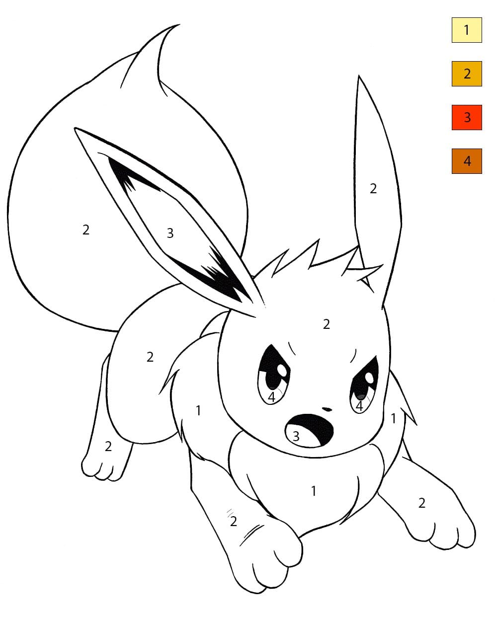 Angry Eevee Color By Number
