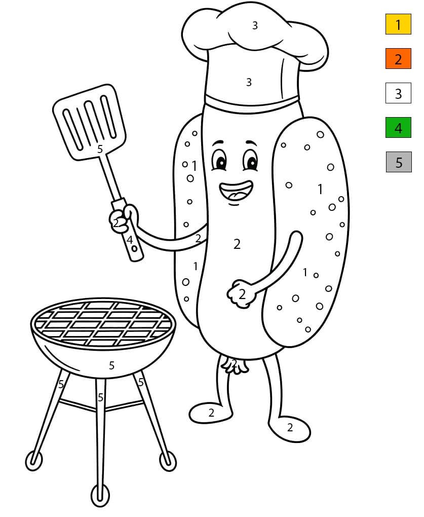 Animated Hot Dog Color By Number