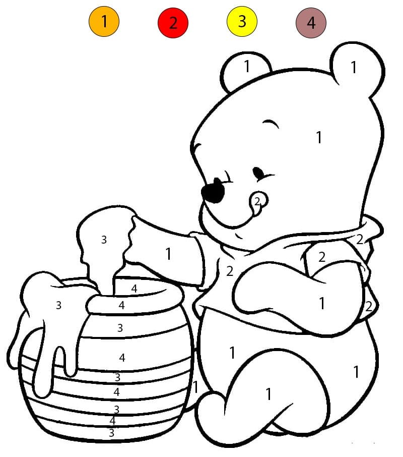 Baby Winnie The Pooh Color By Number