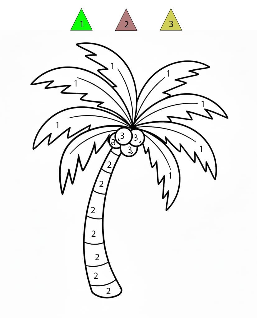 Basic Palm Tree Color By Number