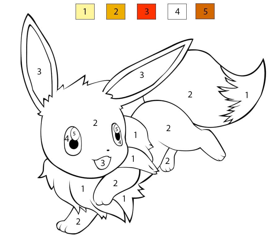 Cheerful Eevee Color By Number