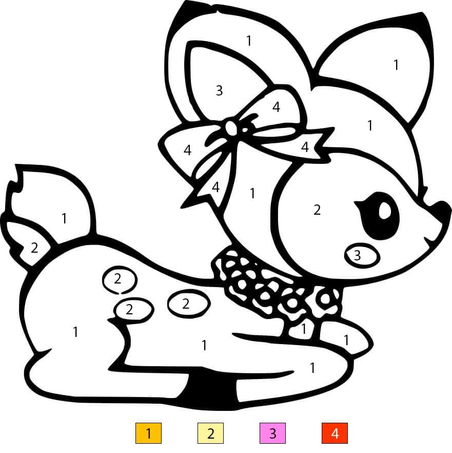 Cute Little Deer Color By Number