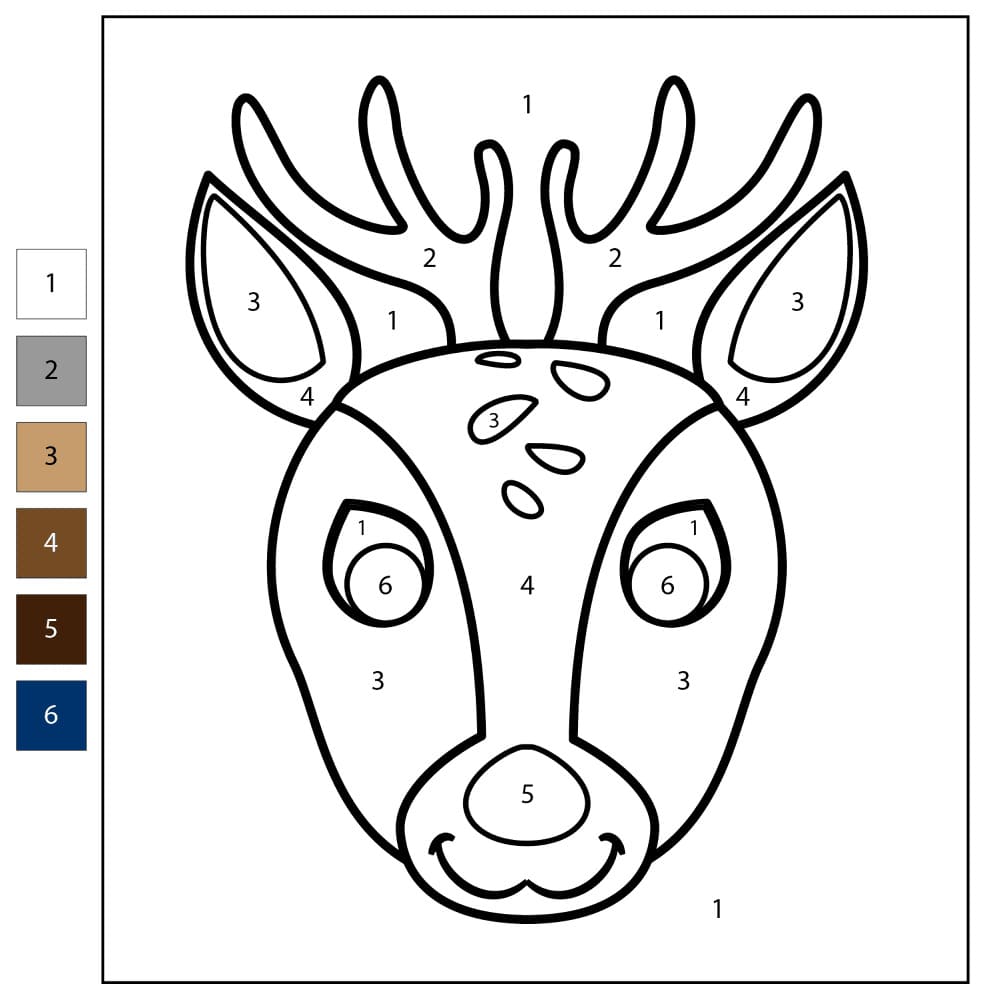 Deer Face Color By Number