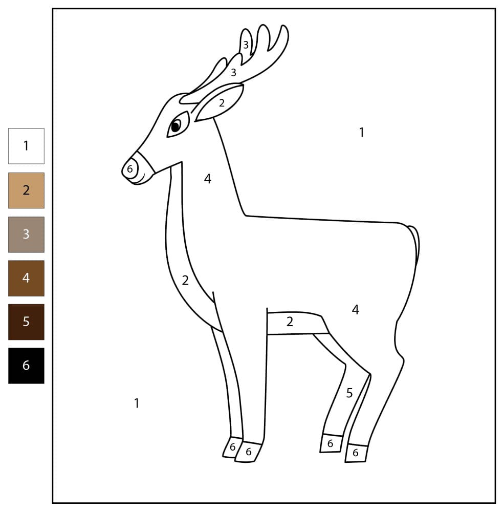 Deer Free Color By Number