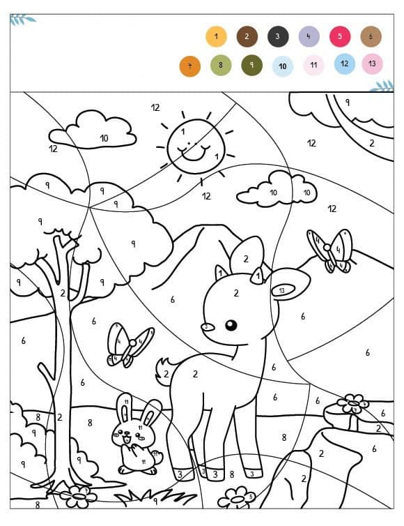 Deer To Print Color By Number