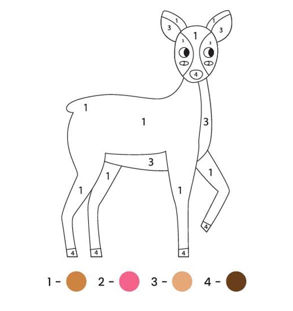 Easy Deer Color By Number