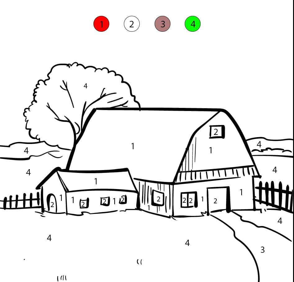 Free Barn Image Color By Number