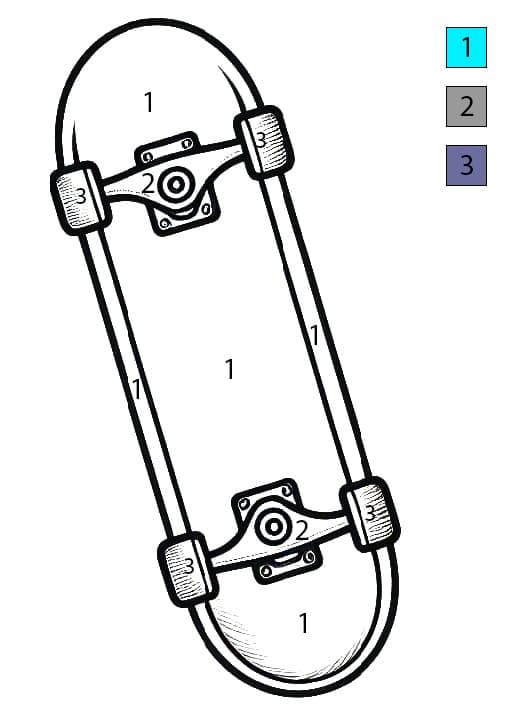 Free Skateboard Color By Number