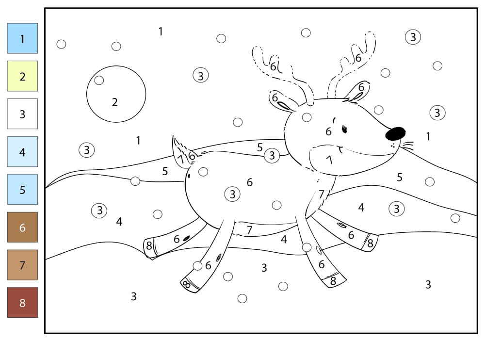 Funny Deer Color By Number