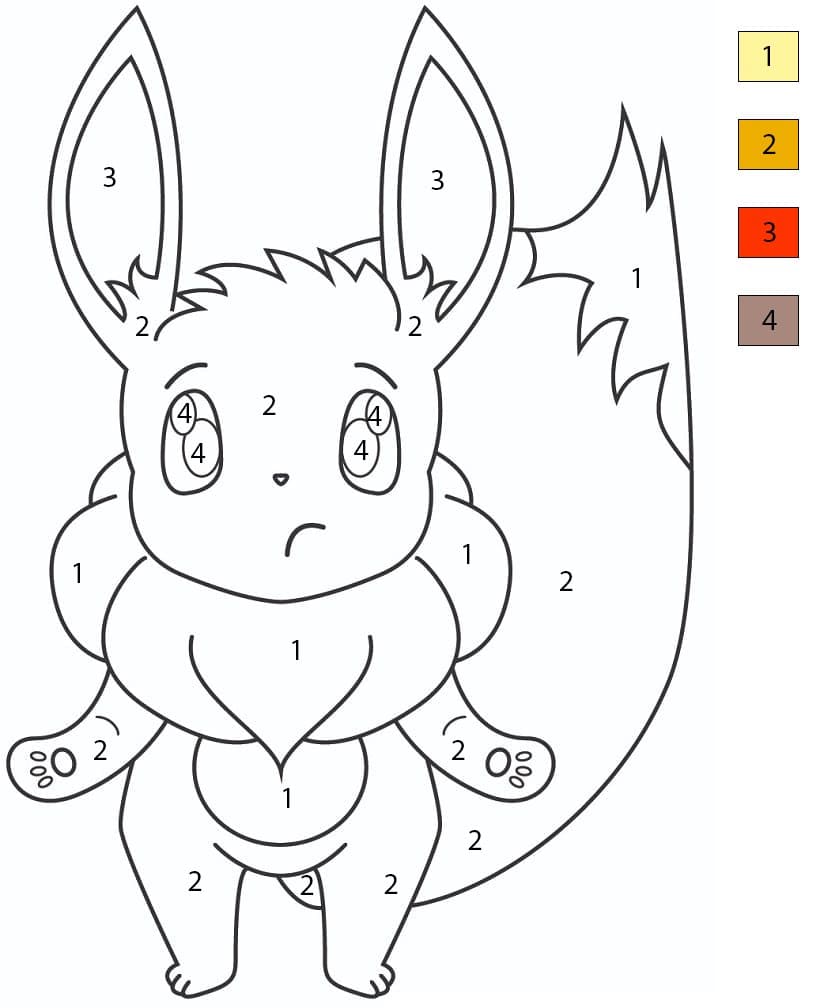 Funny Eevee Color By Number