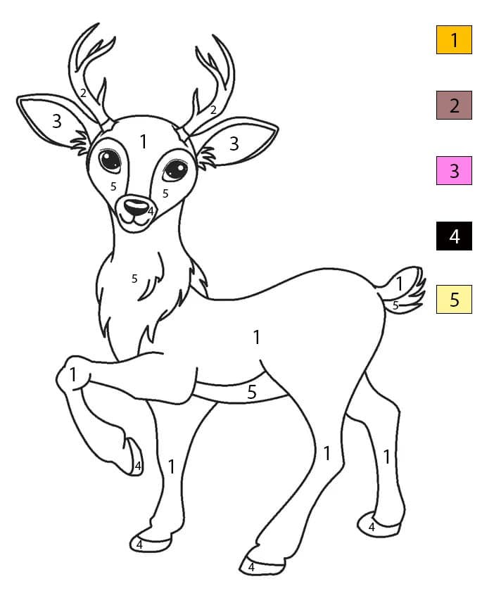 Happy Deer Color By Number