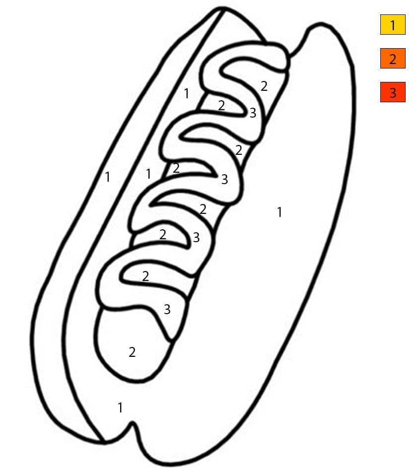 Hot Dog Color By Number