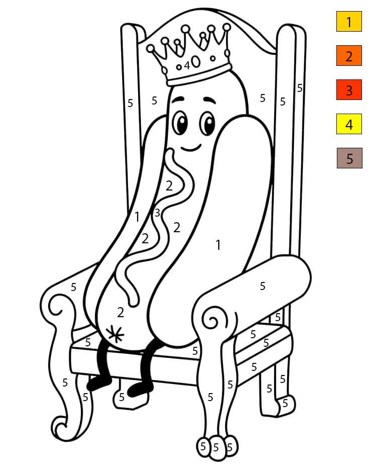 Hot Dog King Color By Number
