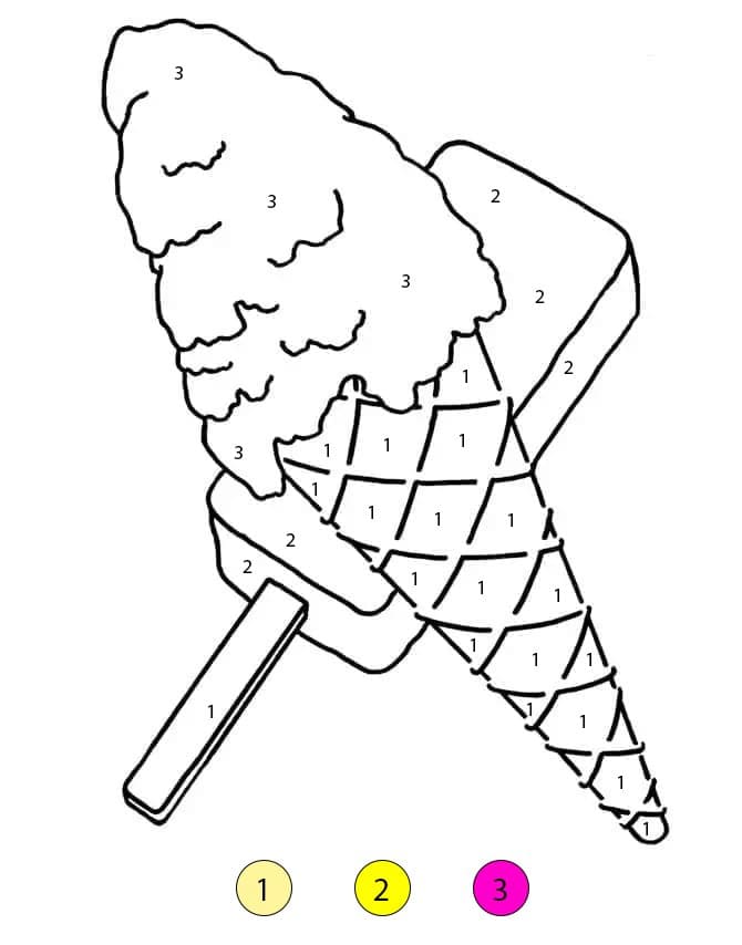 Ice Cream and Popsicle Color By Number