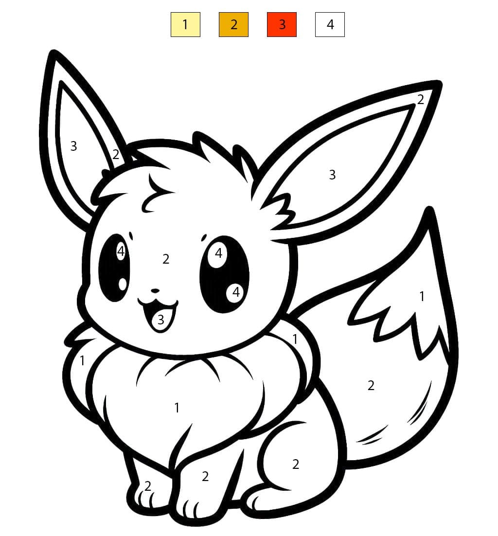Kawaii Eevee Color By Number