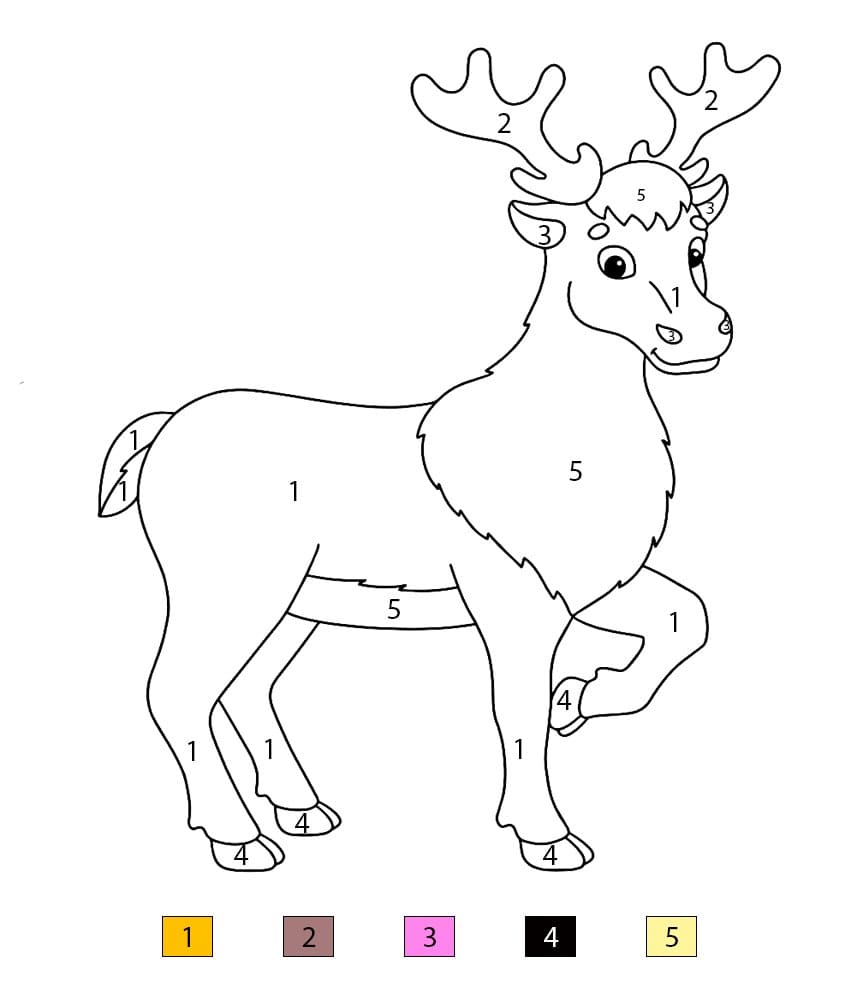 Deer Color By Number