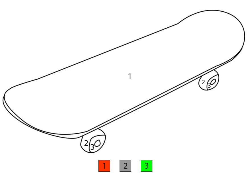 New Skateboard Color By Number