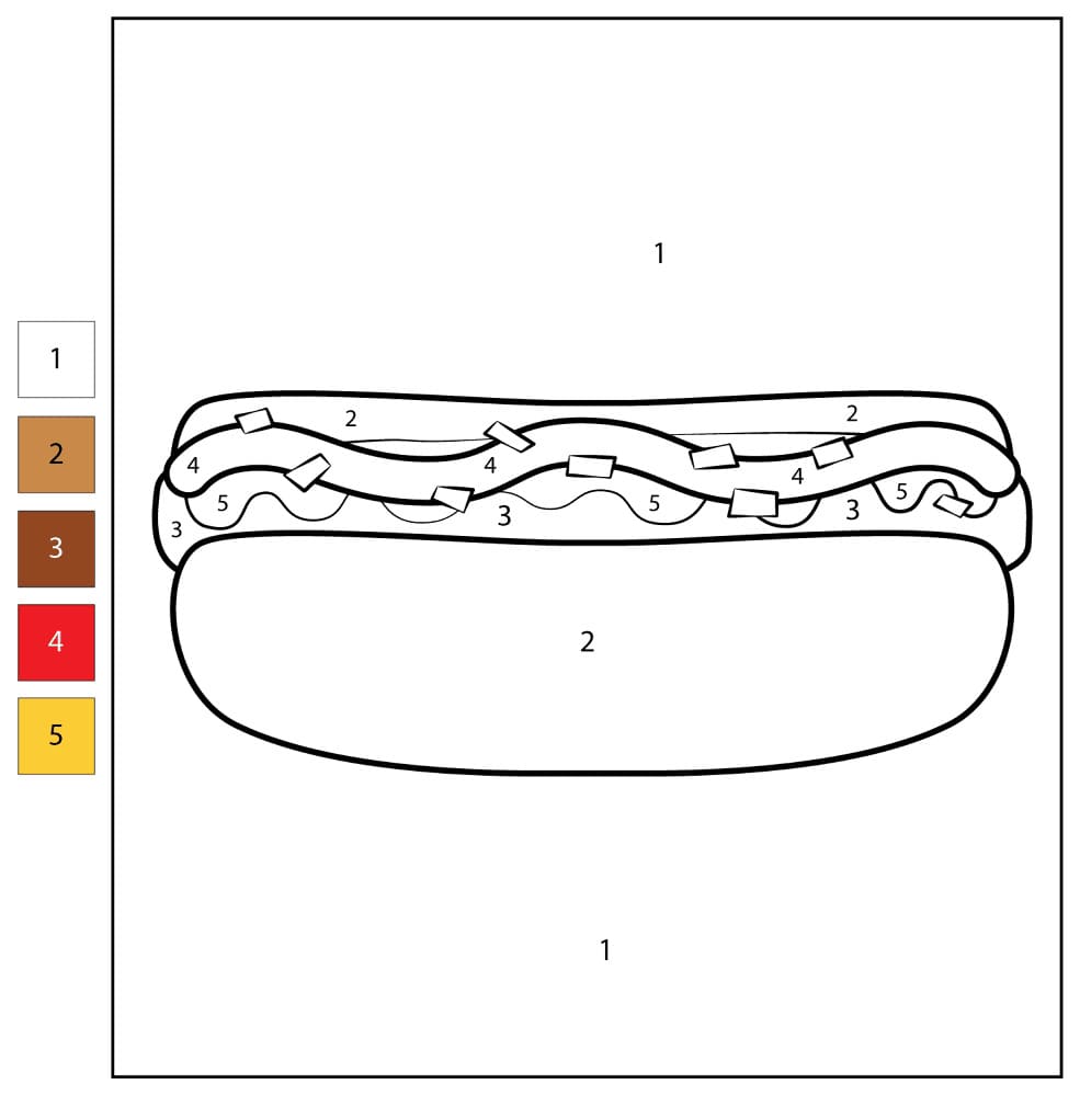 Normal Hot Dog Color By Number