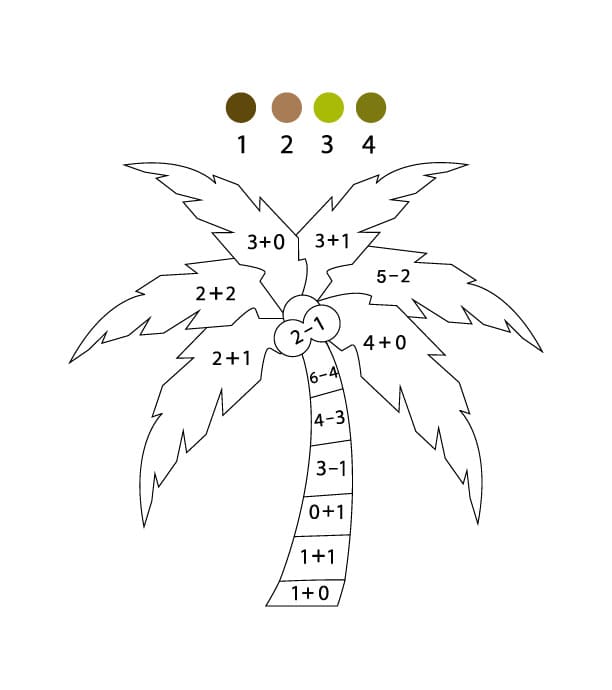 Normal Palm Tree Color By Number