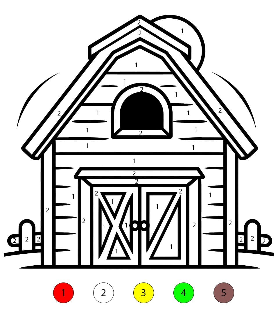 Print Free Barn Color By Number