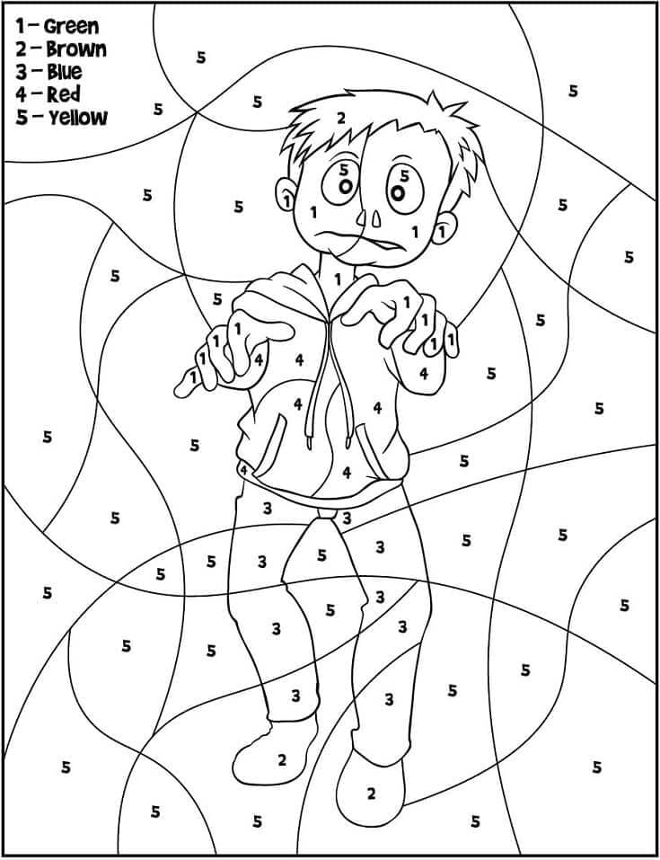 Print Zombie Color By Number