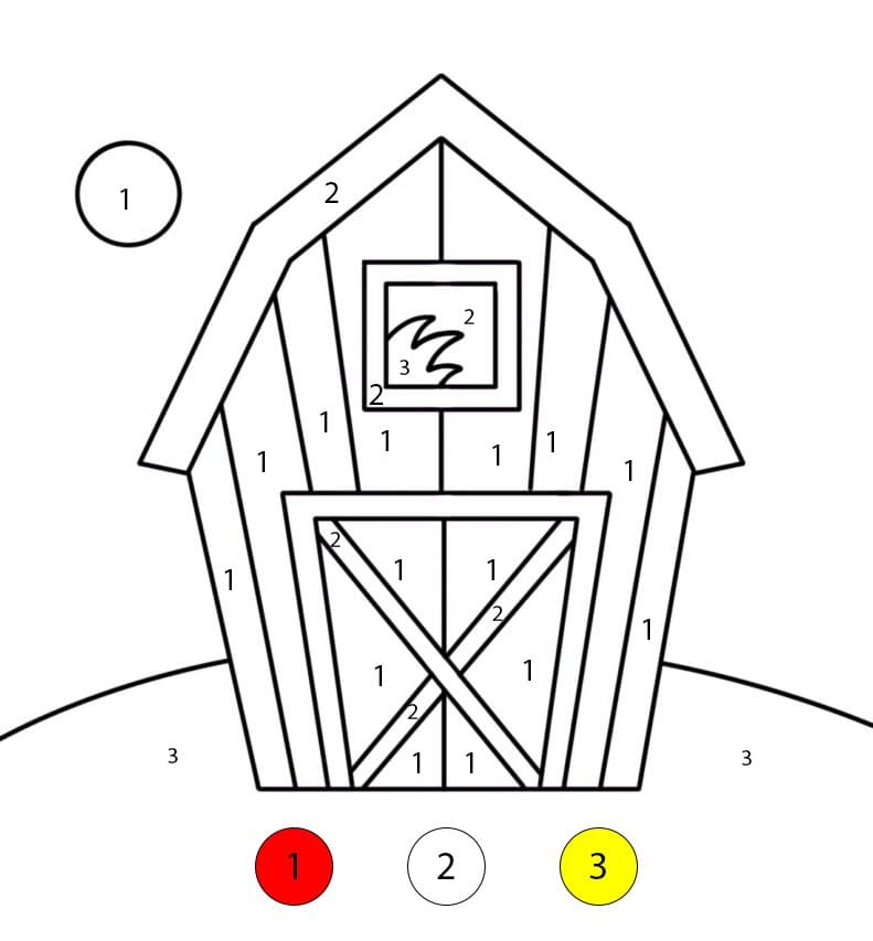 Printable Free Barn Color By Number