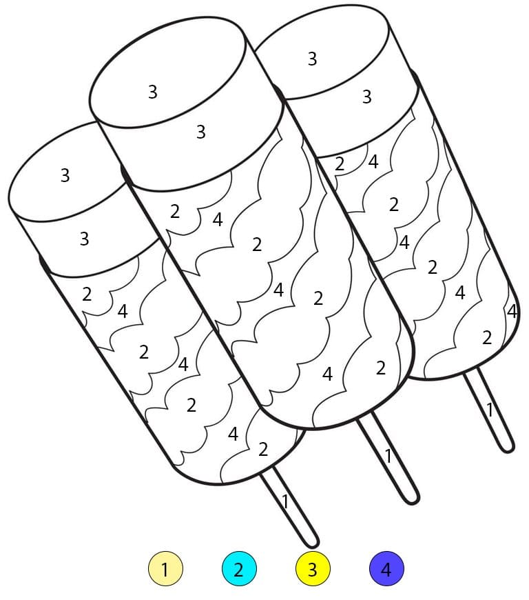 Printable Popsicles Color By Number