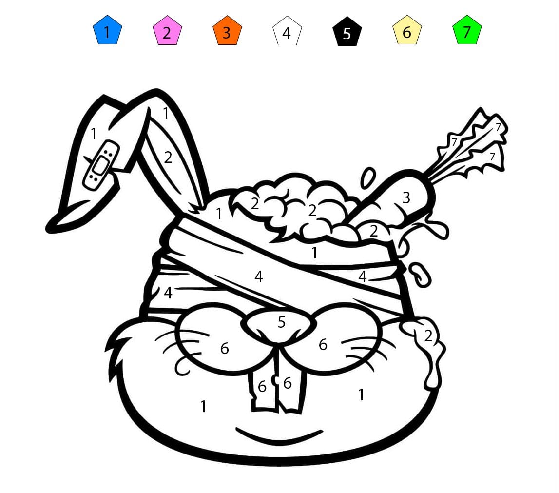 Rabbit Zombie Color By Number