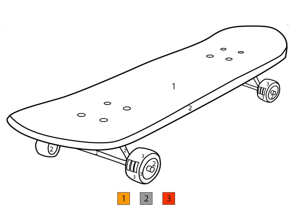Regular Skateboard Color By Number