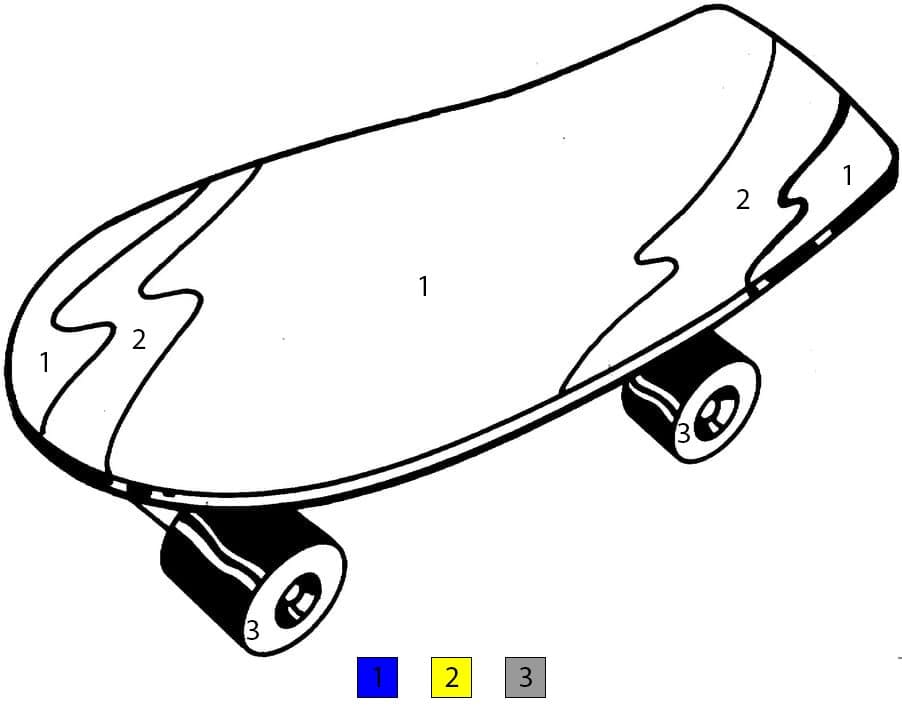 Simple Skateboard Color By Number