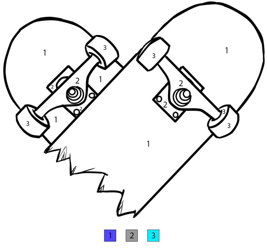 Skateboard  Color By Number