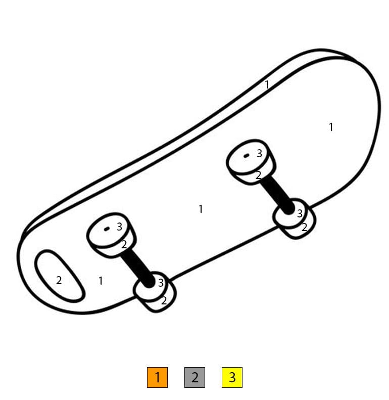Skateboard For Free Color By Number