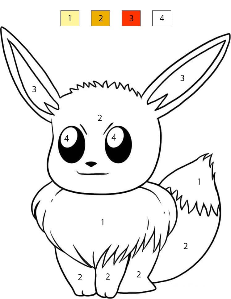 Smiling Eevee Color By Number