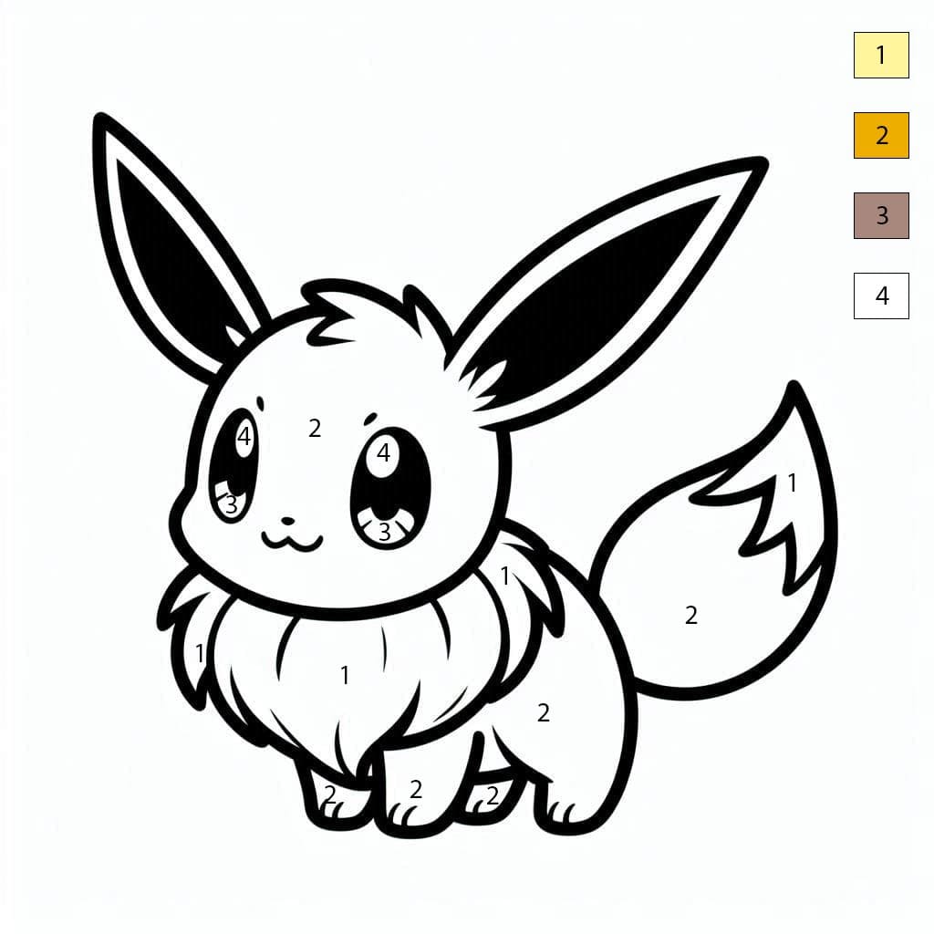 Very Cute Eevee Color By Number