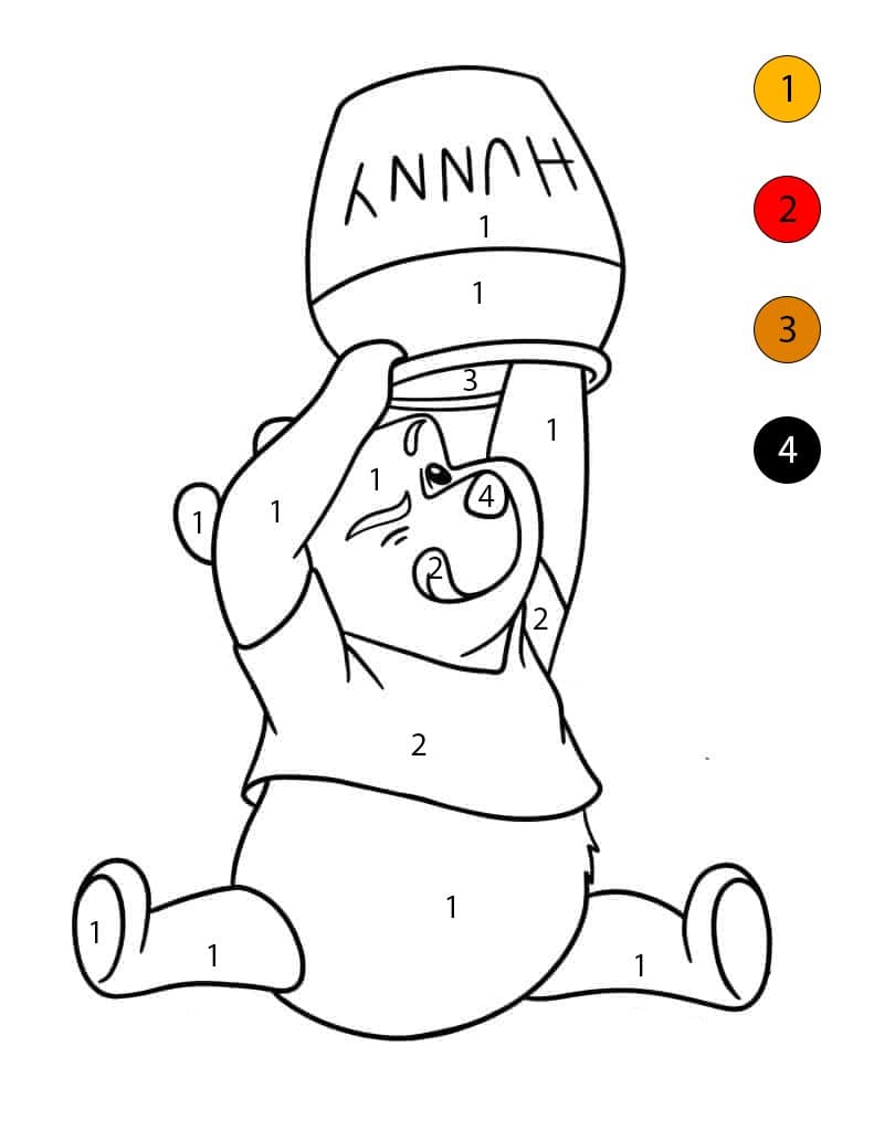 Winnie The Pooh Looking For More Honey Color By Number